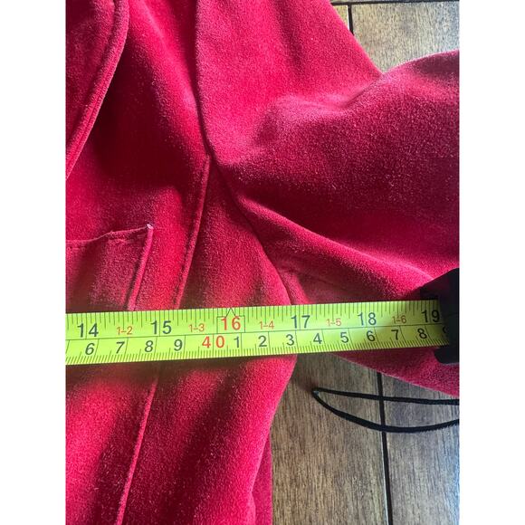 Vintage Split End Ltd Red Suede Blazer Jacket Size 14 - Picture 13 of 13